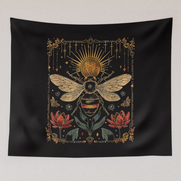Item preview, Vintage Funny Bee Tarot Card Floral Bees Flower designed and sold by valery-kenz.