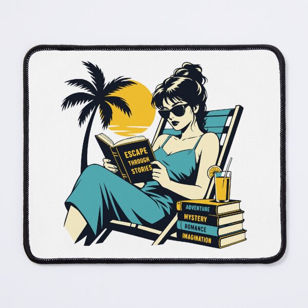Item preview, Retro Reader Girl Beach Chair Bookworm T-Shirt designed and sold by wmhtees.