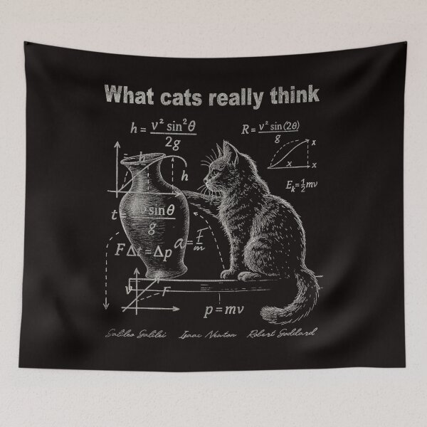 Item preview, Funny Cat Physics Humor What Cats Really Think designed and sold by valery-kenz.