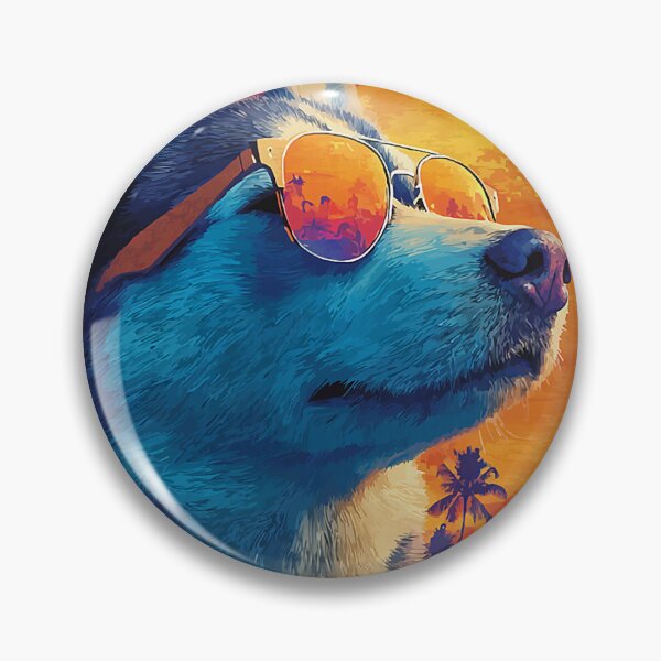 Item preview, Cute Husky with Sunglasses Sunset Beach Tropical Dog Summer  designed and sold by Littermin.