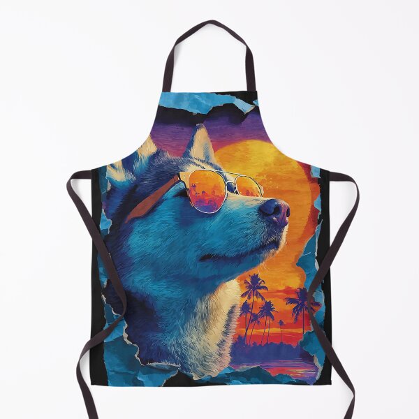 Item preview, Cute Husky with Sunglasses Sunset Beach Tropical Dog Summer  designed and sold by Littermin.