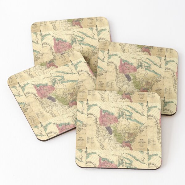 Item preview, North America indian tribes old map designed and sold by bascconut.