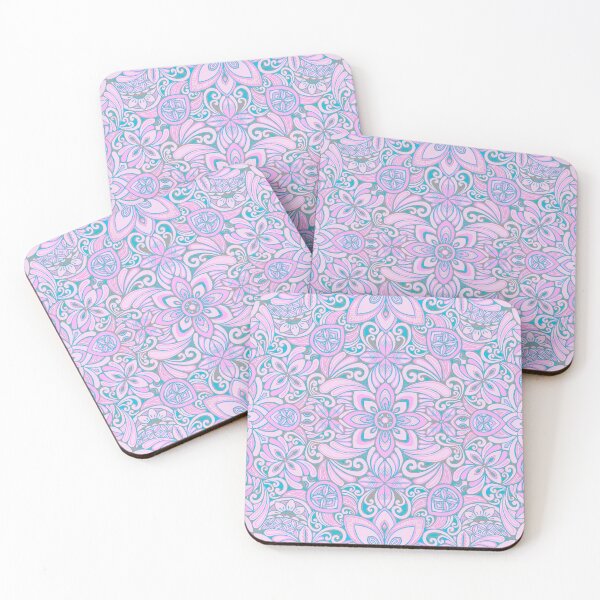 Item preview, Modern vintage turtle floral - pink flamingo lake designed and sold by AprilAppleArt.