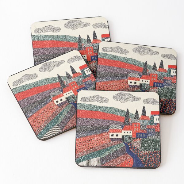 Item preview, Patchwork Hills Village Abstract  designed and sold by Modaozushi216.