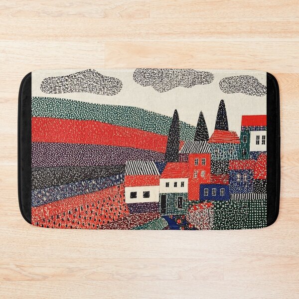Item preview, Patchwork Hills Village Abstract  designed and sold by Modaozushi216.