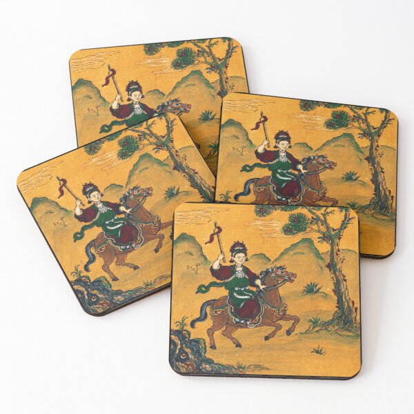 Item preview, Mounted Warrior Vintage Eastern Folk Painting designed and sold by eliramaison.