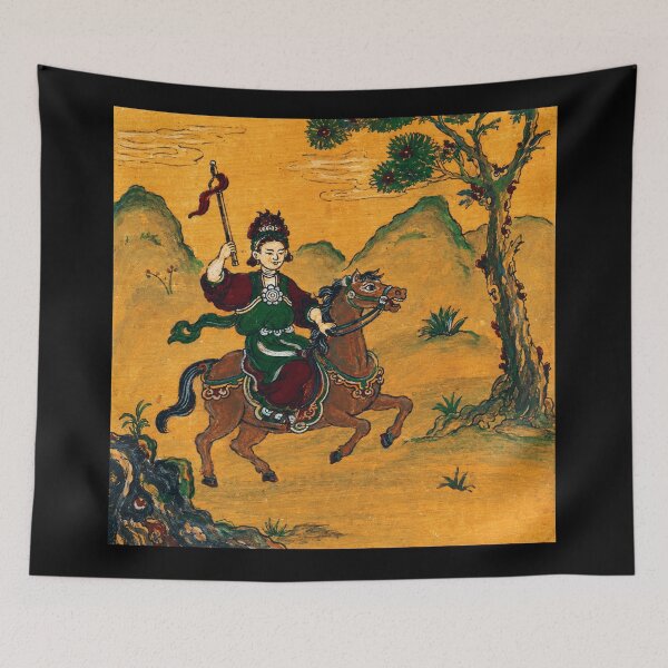 Item preview, Mounted Warrior Vintage Eastern Folk Painting designed and sold by eliramaison.