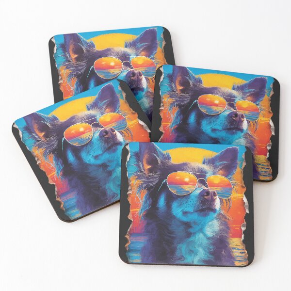 Item preview, Chihuahua with Sunglasses Sunset Beach Tropical Dog Summer designed and sold by Littermin.