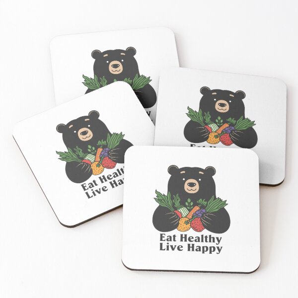 Item preview, Eat Healthy Live Happy Bear Shirt World Food Day Healthy Eating Gift Nutritionist Tee designed and sold by Sky-bully.