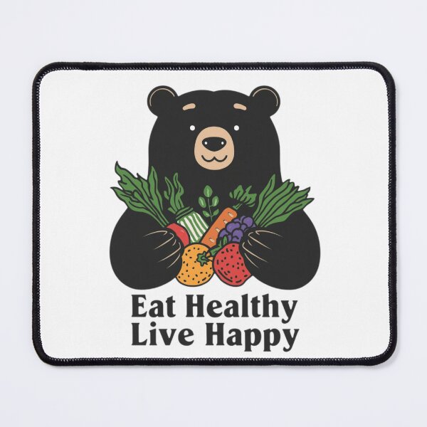 Item preview, Eat Healthy Live Happy Bear Shirt World Food Day Healthy Eating Gift Nutritionist Tee designed and sold by Sky-bully.