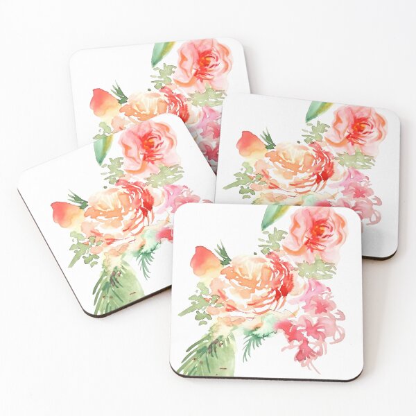 Item preview, Minimalist Watercolor Peach & Pink Blossom Art Print designed and sold by elizafong.