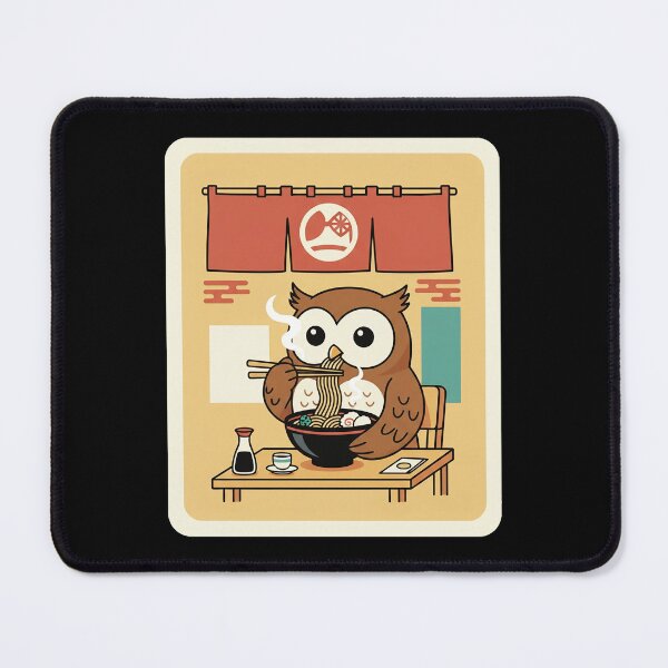 Item preview, Owl Eating Ramen Cute Japanese Noodle designed and sold by JordynLadukeg65.