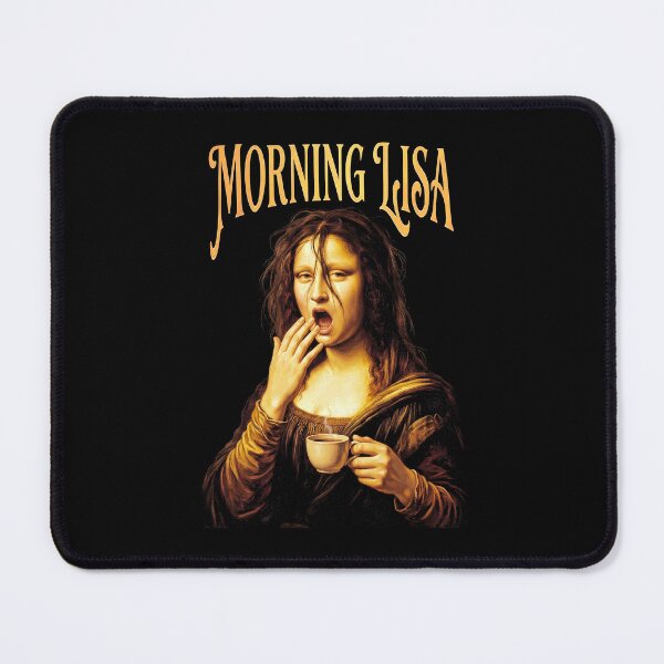 Item preview, Tired Mona Lisa Morning Coffee Funny Leonardo Da Vinci designed and sold by GrandeDuc.