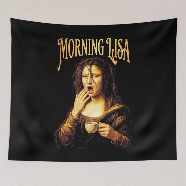 Item preview, Tired Mona Lisa Morning Coffee Funny Leonardo Da Vinci designed and sold by GrandeDuc.