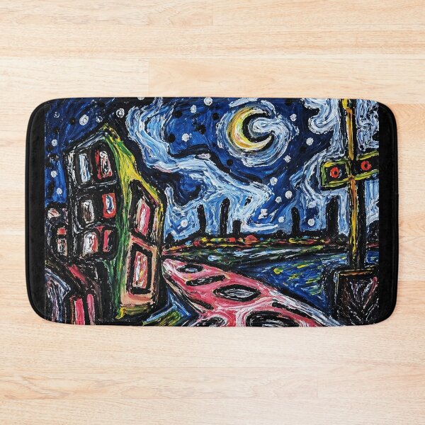 Item preview, Abstract Night Street Painting designed and sold by Modaozushi216.