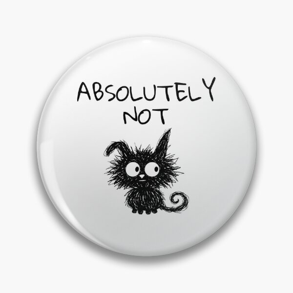 Item preview, Funny Black Cat – ABSOLUTELY NOT Mood | Doodle Cat Meme designed and sold by moodiecatshop.