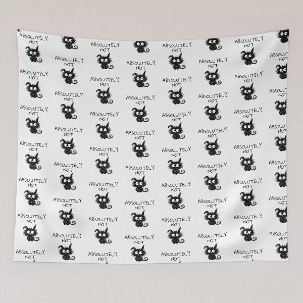 Item preview, Funny Black Cat – ABSOLUTELY NOT Mood | Doodle Cat Meme designed and sold by moodiecatshop.