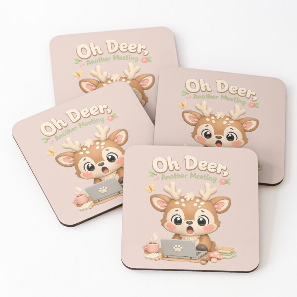 Item preview, Cute Kawaii Deer Laptop Meme - Oh Deer Another Meeting | Funny Work From Home Animal designed and sold by Moons Studio.