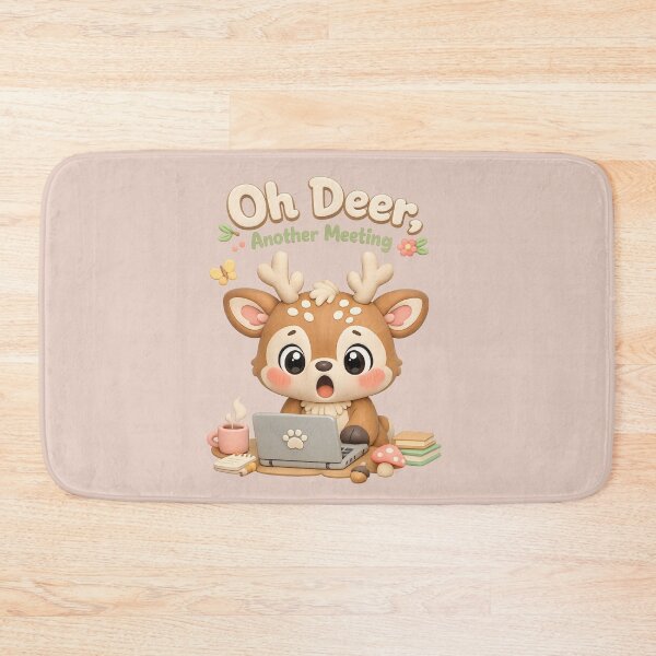 Item preview, Cute Kawaii Deer Laptop Meme - Oh Deer Another Meeting | Funny Work From Home Animal designed and sold by Moons Studio.