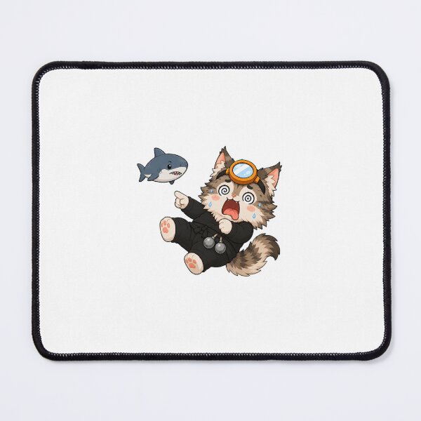 Item preview, KOREA HAENAM - Cute Chibi Maine Coon Cat Shark Scared Sticker designed and sold by KOREA-HAENAM.