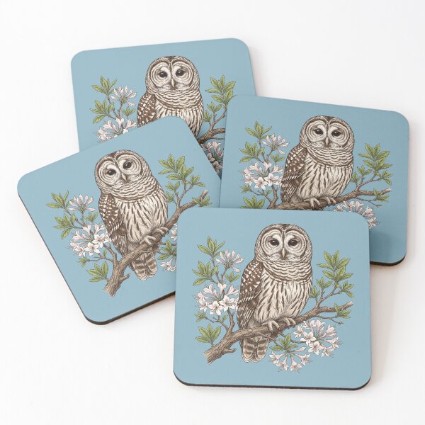 Item preview, Vintage Barred Owl Wild Azalea Botanical Illustration designed and sold by BirdsnStuff.