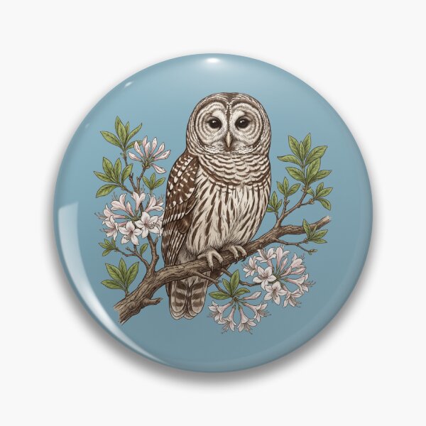 Item preview, Vintage Barred Owl Wild Azalea Botanical Illustration designed and sold by BirdsnStuff.
