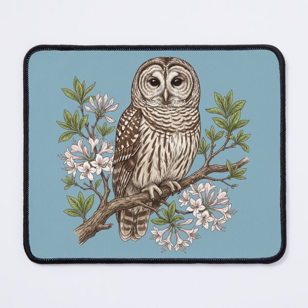 Item preview, Vintage Barred Owl Wild Azalea Botanical Illustration designed and sold by BirdsnStuff.