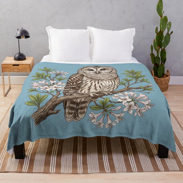 Item preview, Vintage Barred Owl Wild Azalea Botanical Illustration designed and sold by BirdsnStuff.