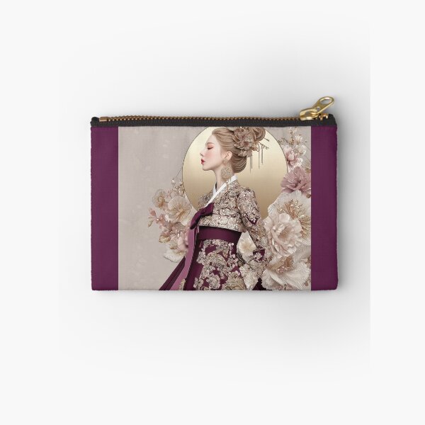 Item preview, Elegant Korean Woman in Royal Hanbok with Flowers designed and sold by colorful-white.