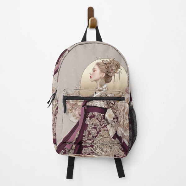 Item preview, Elegant Korean Woman in Royal Hanbok with Flowers designed and sold by colorful-white.
