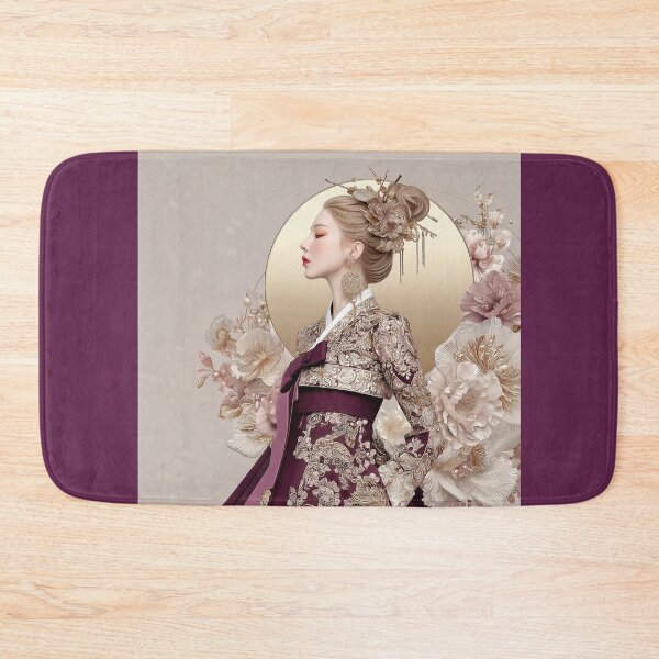 Item preview, Elegant Korean Woman in Royal Hanbok with Flowers designed and sold by colorful-white.