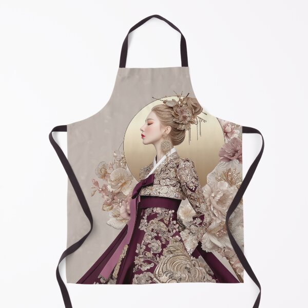 Item preview, Elegant Korean Woman in Royal Hanbok with Flowers designed and sold by colorful-white.
