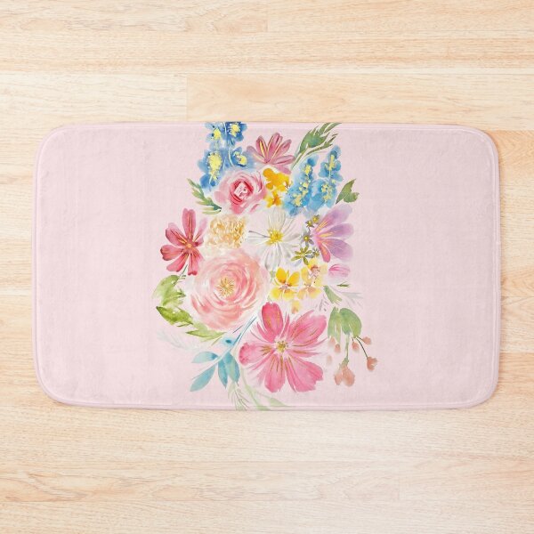 Item preview, Watercolor Pink Roses and Golden Blooms Floral Bouquet designed and sold by elizafong.