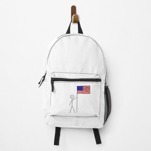 Item preview, Stick Figure Holding American Flag designed and sold by ScribbleHaus.