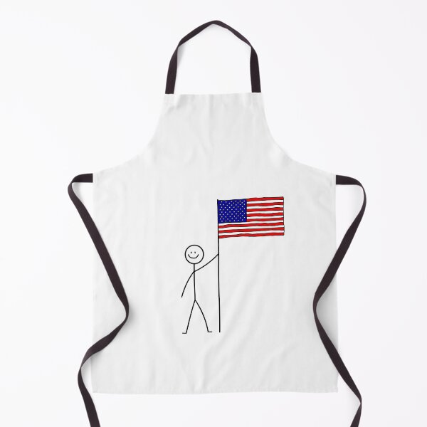 Item preview, Stick Figure Holding American Flag designed and sold by ScribbleHaus.