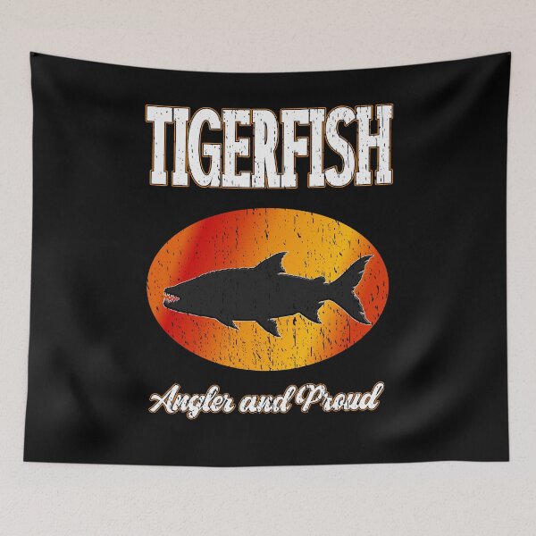 Item preview, Tigerfish Angler and Proud Vintage Fishing adventure fishing exotic adventures designed and sold by Jt41.