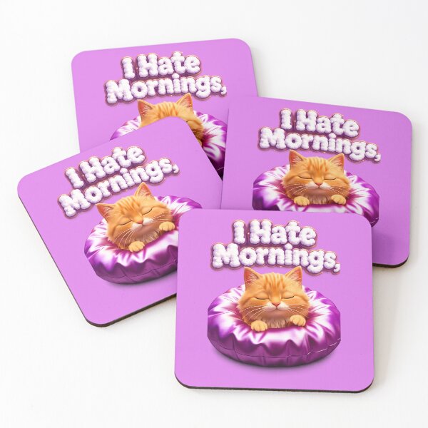 Item preview, Sleeping Ginger Cat - I Hate Mornings  designed and sold by digitalbob60.