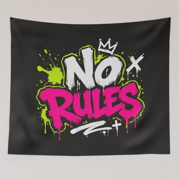 Item preview, NO RULES Graffiti Streetwear T-Shirt | Neon Urban Art Design designed and sold by JustResultsCo.