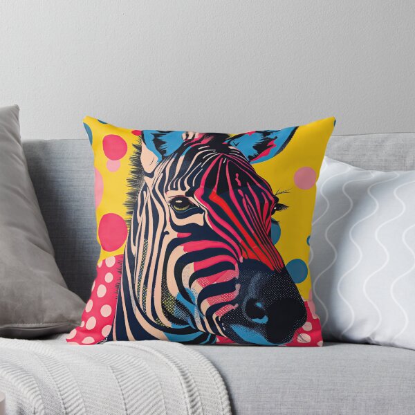 Item preview, Vibrant Pop Art Zebra with Colorful Polka Dots designed and sold by colorful-white.