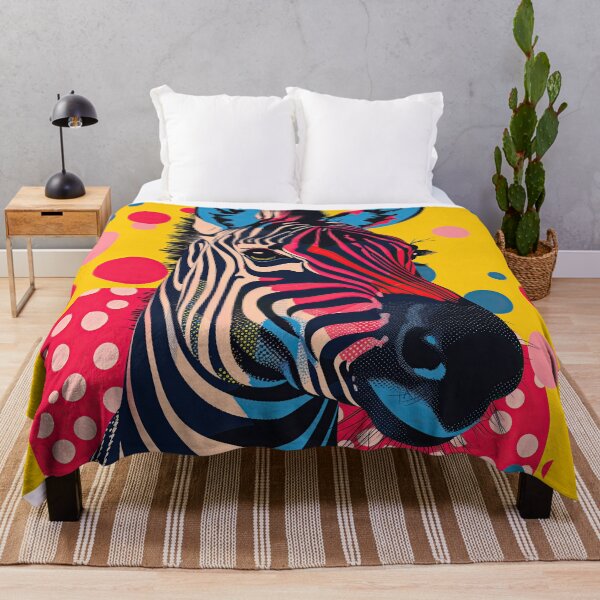 Item preview, Vibrant Pop Art Zebra with Colorful Polka Dots designed and sold by colorful-white.