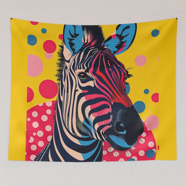 Item preview, Vibrant Pop Art Zebra with Colorful Polka Dots designed and sold by colorful-white.