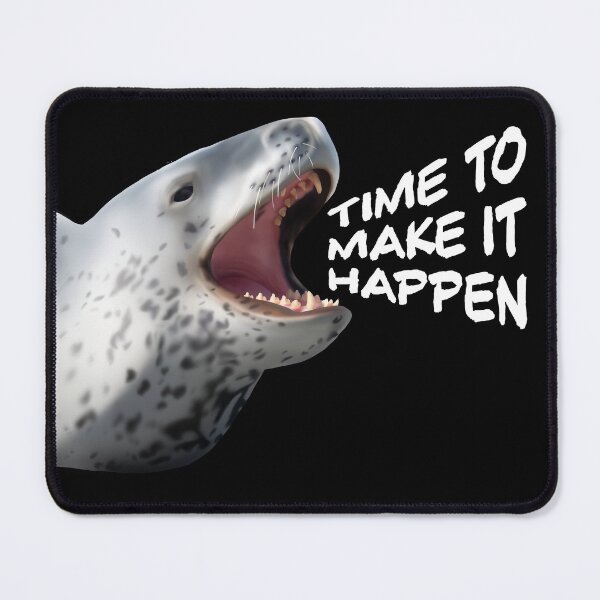 Item preview, Leopard seal yelling with funny text designed and sold by GivernyKate.