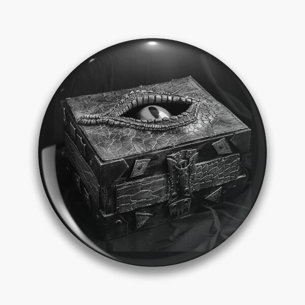 Item preview, Black and White Dragon Eye Gothic Treasure Box Art designed and sold by inkoutninja.