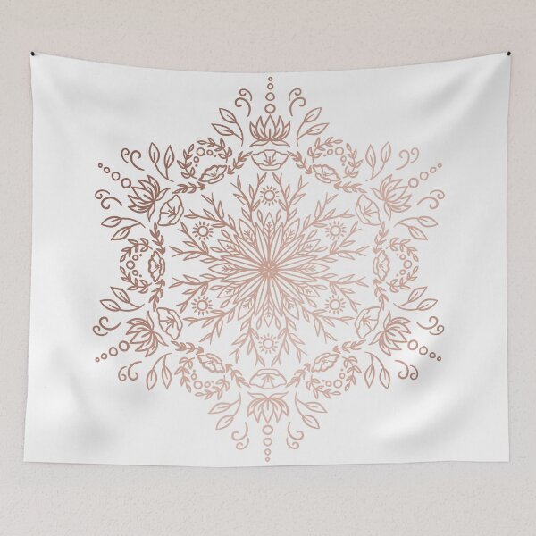 Item preview, Spring Blossom Mandala - Rose gold designed and sold by halconiandesign.