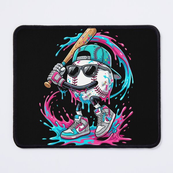 Item preview, Cool Baseball Character with Bat in Neon Paint Splatter Urban Style designed and sold by TopKult.