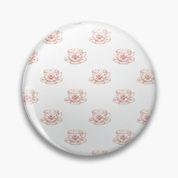 Item preview, Shabby Chic Vintage Pink Teacup Pattern Coquette Aesthetic designed and sold by Bara Lune Design .