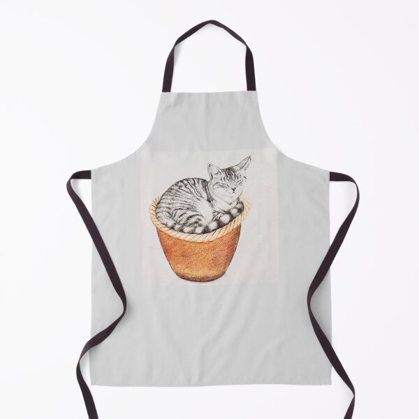 Item preview, Cat Sleeping in a Plant Pot Drawing designed and sold by helenannestudio.