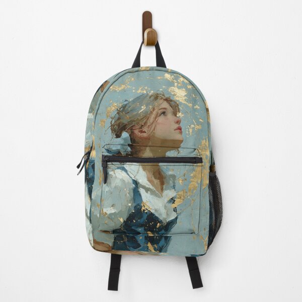 Item preview, Dreamy Girl with Golden Impasto Oil Texture designed and sold by colorful-white.