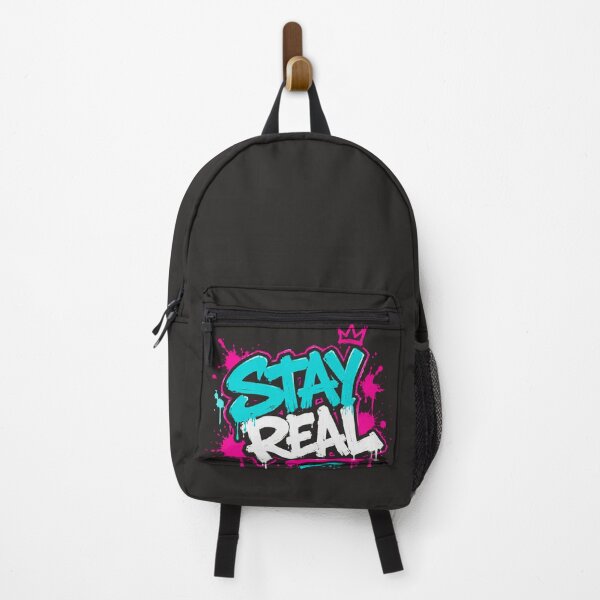 Item preview, STAY REAL Graffiti Typography Shirt | Neon Street Art Fashion designed and sold by Golden Era Studio.
