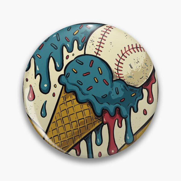 Item preview, Melting Baseball Ice Cream Cone Hand-Drawn Sports Art designed and sold by TopKult.